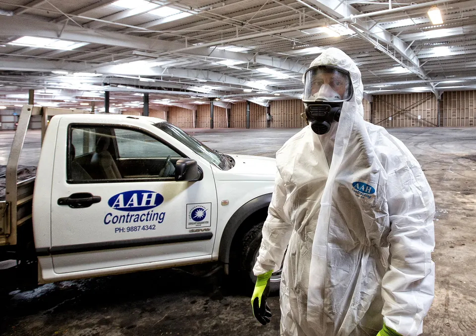 AAH worker in protective equipment on site