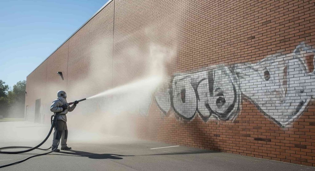commercial sandblasting graffiti